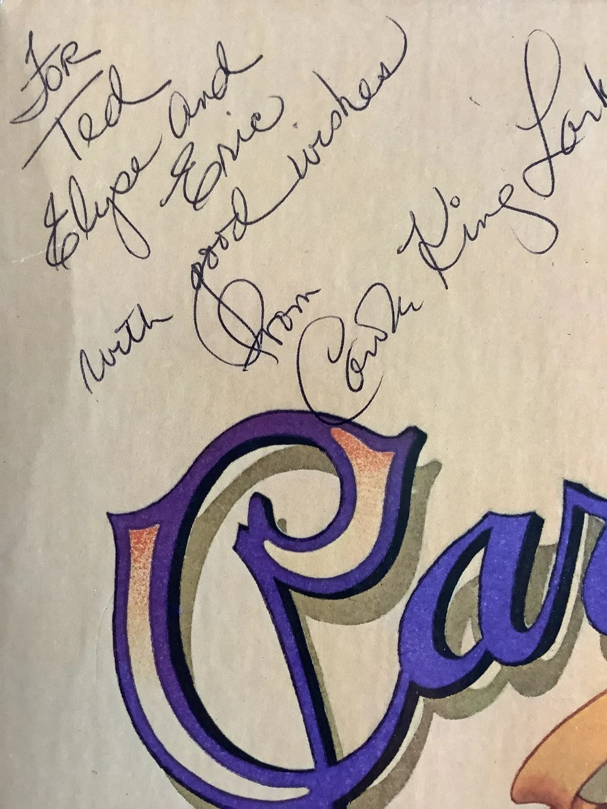 CAROLE KING LARKEY "WRAP AROUND JOY" ALBUM RARE HAND SIGNED WITH MARRIED NAME, image 3