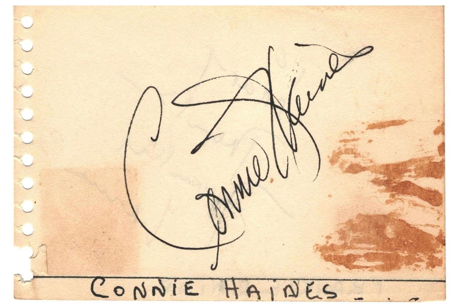 FRANKIE LANE ACTOR CONNIE HAINES ACTRESS AUTOGRAPH ON ALBUM PAGE, изображение 2