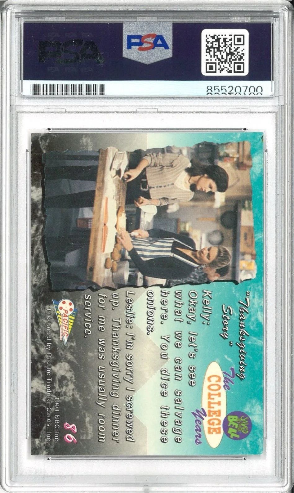 Tiffani Amber Thiessen — Tiffani Thiessen Signed Auto Slabbed 1992 Pacific Saved By The Bell Card PSA DNA, image 2
