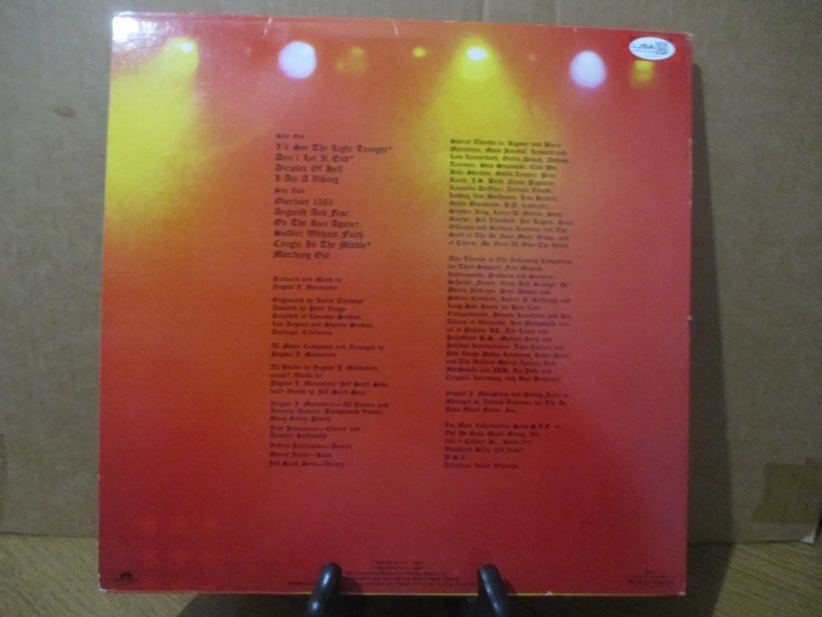 YNGWIE MALMSTEEN SIGNED/AUTOGRAPHED MARCHING OUT VINYL RECORD ALBUM---JSA CERT, изображение 5