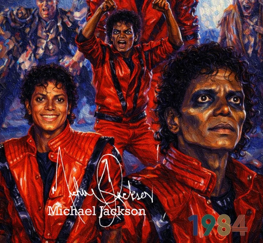 Michael Jackson Oil Painting Paint. cut signature Thriller 2, posters, image 4