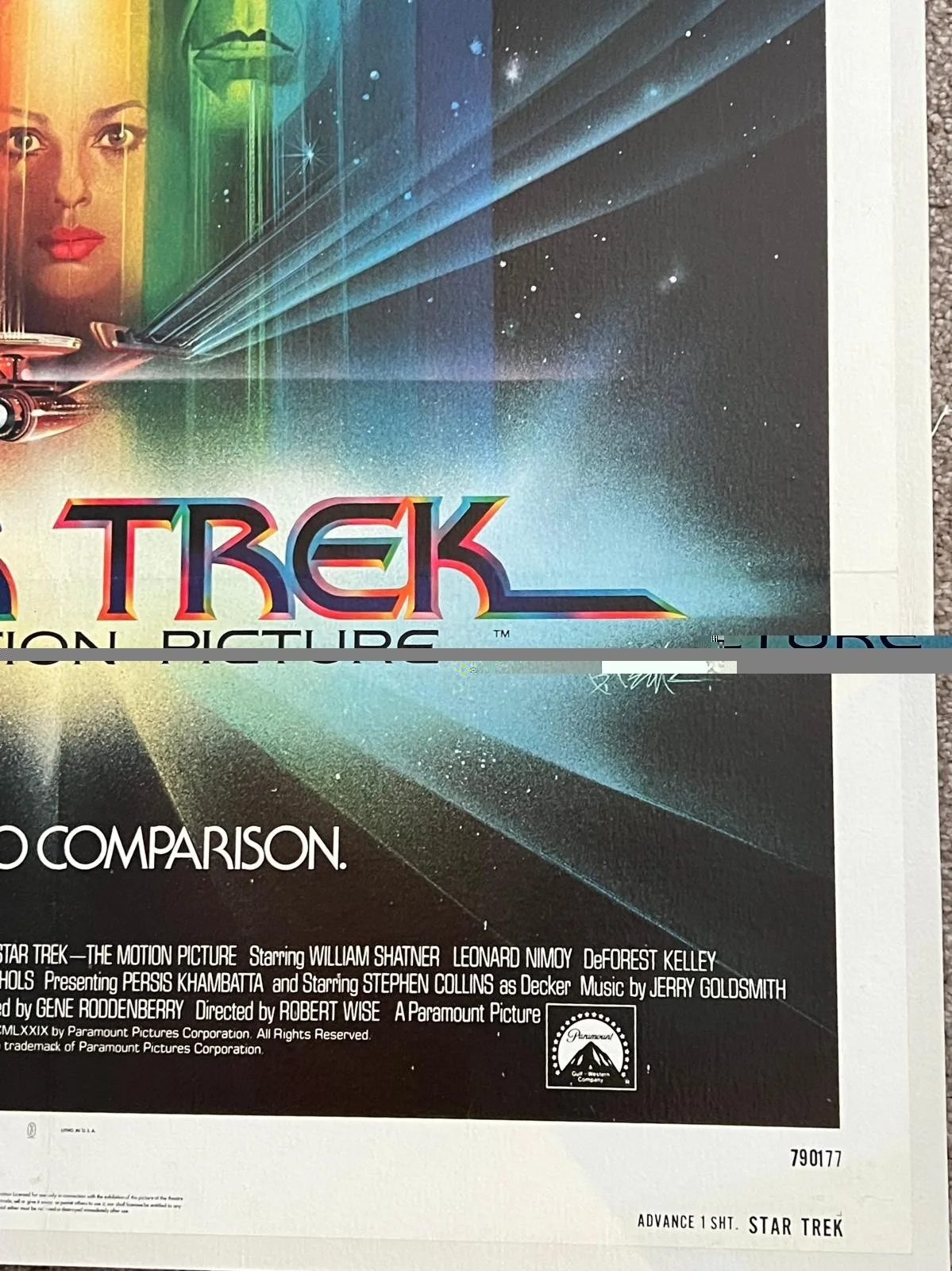 Star Trek US 1 Sheet Advance Original Film Poster 27x41” LINEN BACKED 1979, изображение 3