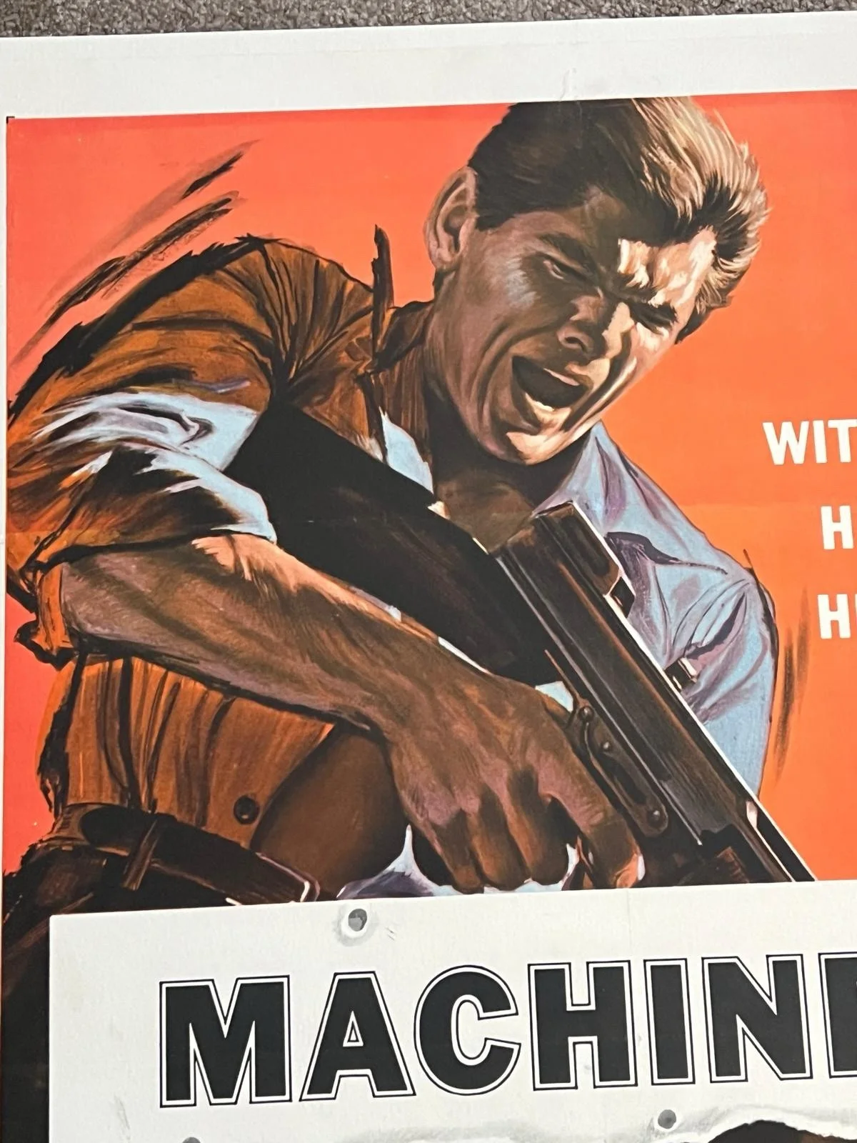 Machine Gun Kelly Original US 1 Sheet Film Poster 1958 LINEN BACKED 27x41”, image 2