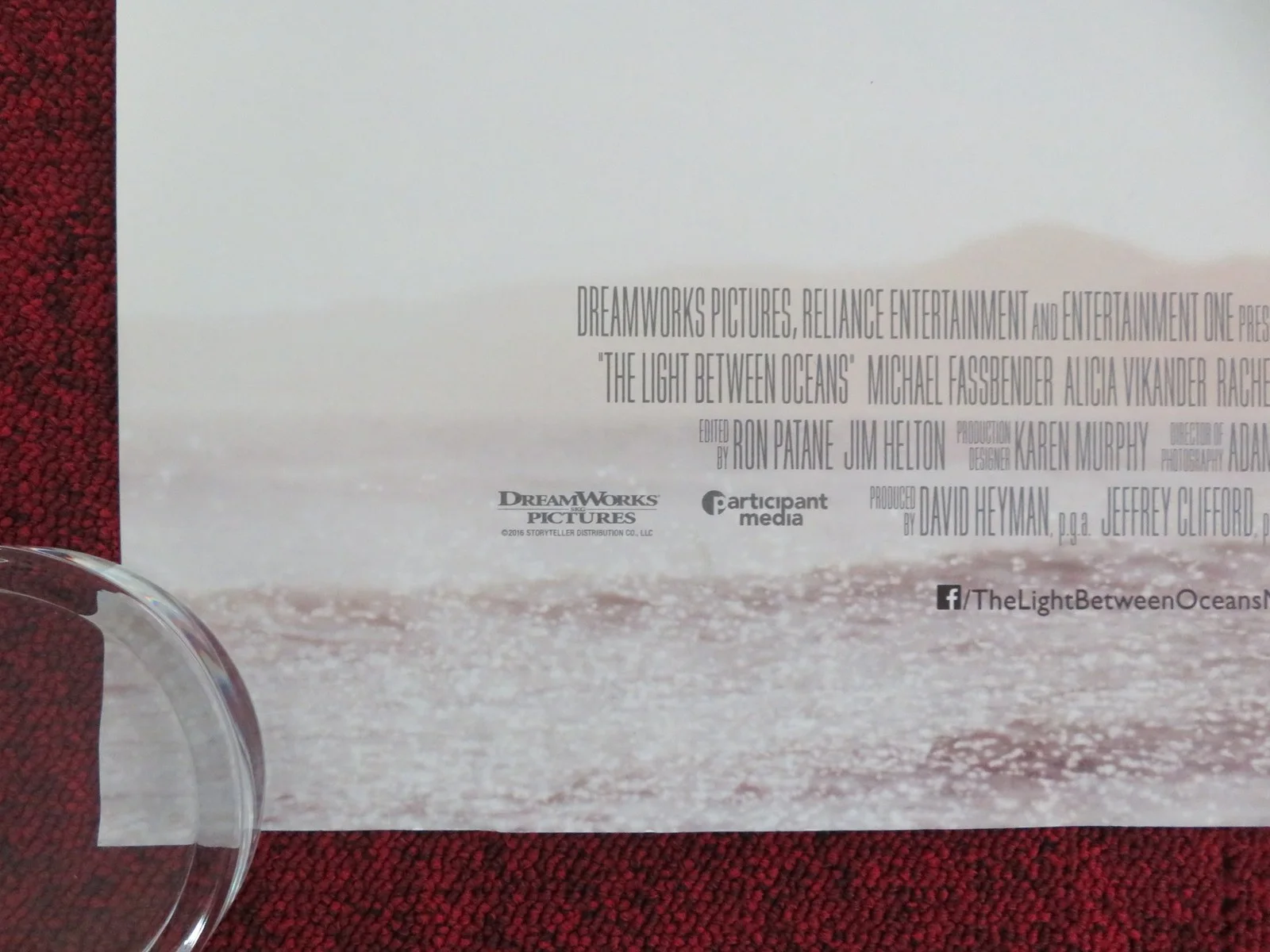 The Light Between Oceans UK Quad Rolled Poster Michael Fassbender Vikander 2016, image 4
