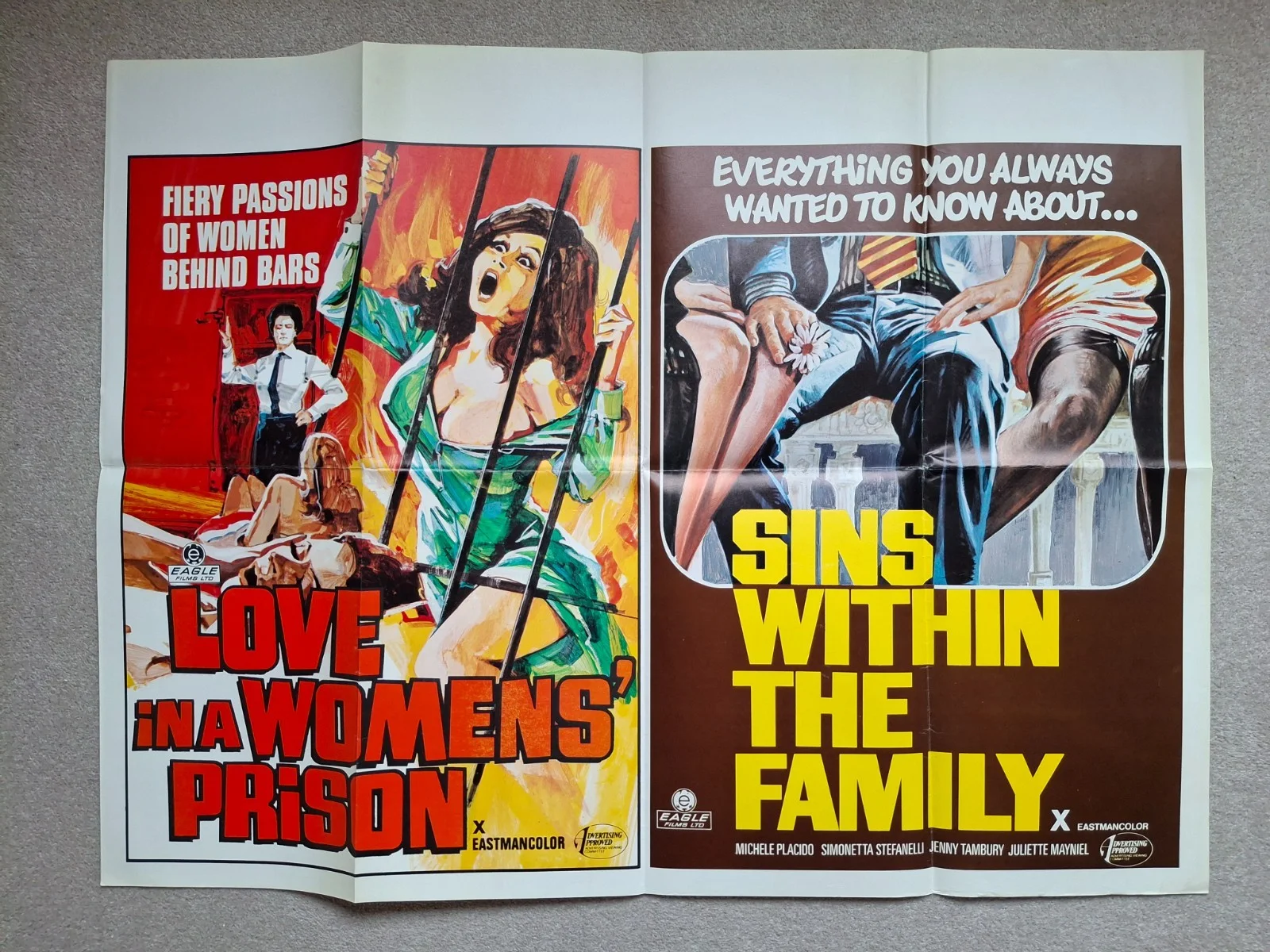 Love In a Womens' Prison / Sins Within The Family Cinema Movie Film Quad Poster, изображение 2