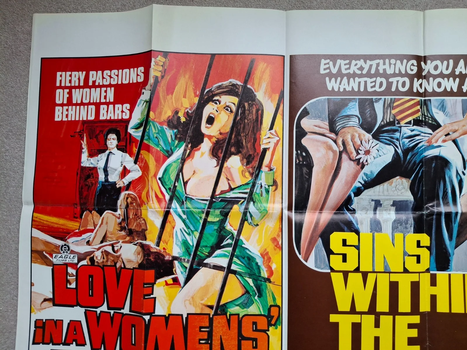 Love In a Womens' Prison / Sins Within The Family Cinema Movie Film Quad Poster, изображение 3