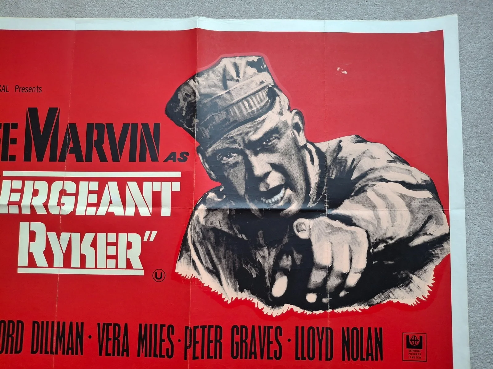 Sergeant Ryker Original Film Cinema Movie Quad Poster Lee Marvin 40 x 30 inches, изображение 4