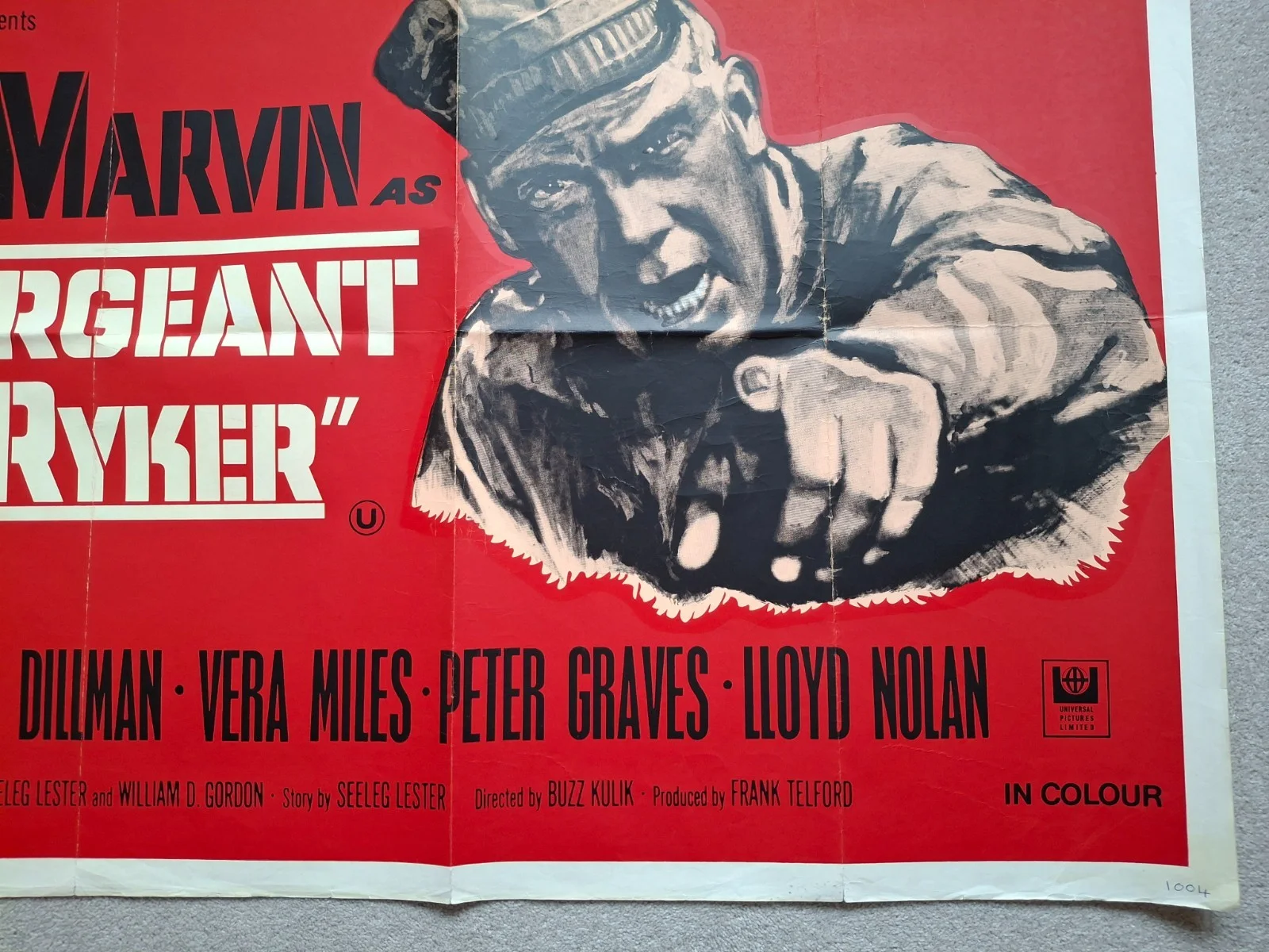 Sergeant Ryker Original Film Cinema Movie Quad Poster Lee Marvin 40 x 30 inches, изображение 5