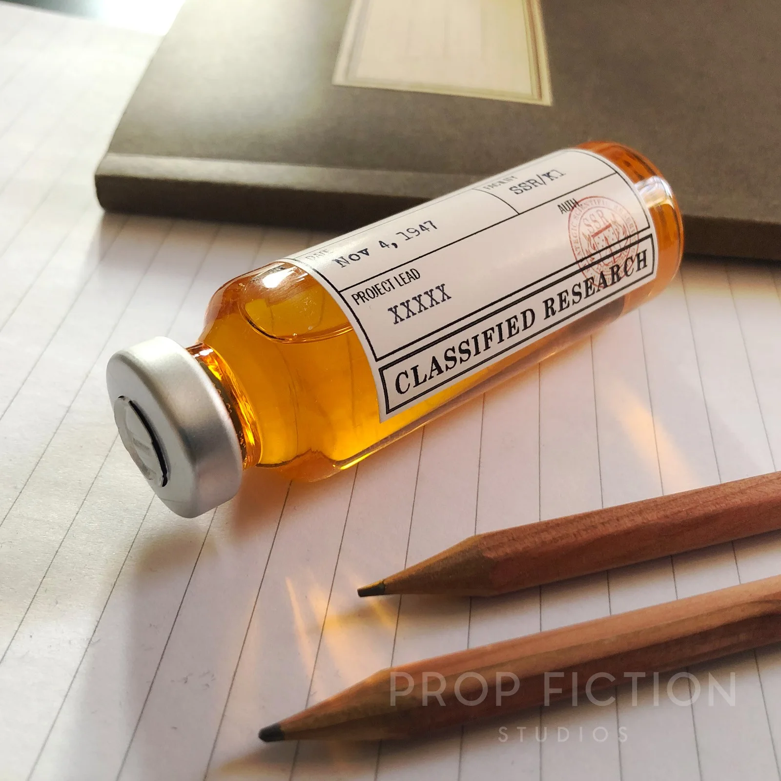 Golden Sentry Serum - Prop 'Project Sentry' Phial / Sealed 30ml Display Vial, image 2