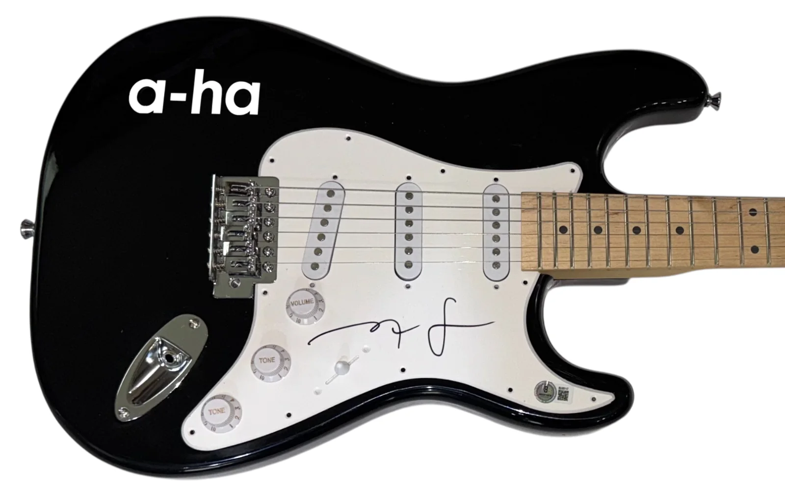 A-ha Magne Furuholmen Signed Autograph Electric Guitar Take On Me Band BAS COA, image 2