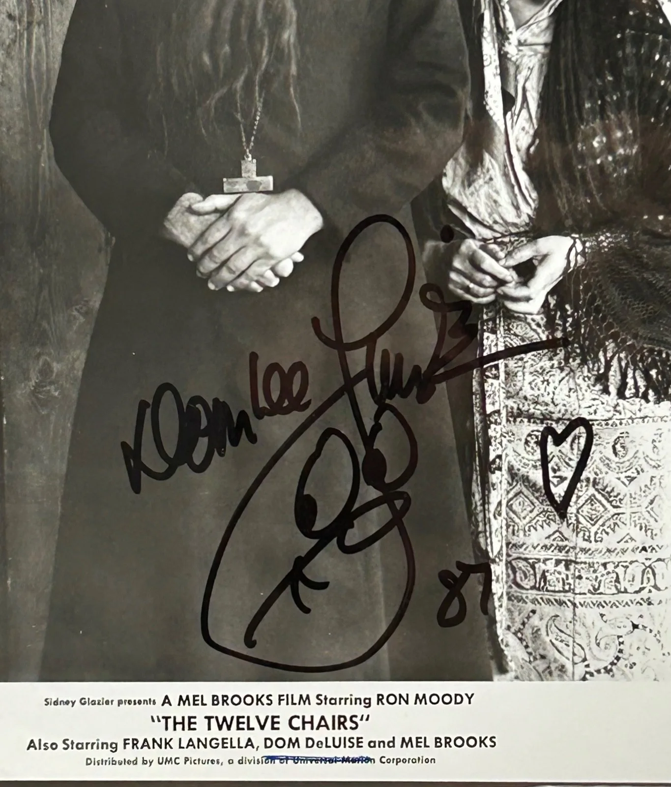 DOM DELUISE—SIGNED PHOTO—M.BROOKS+B.REYNOLDS+MUPPETS+GENE WILDER•BLUTH•DISNEY, изображение 2