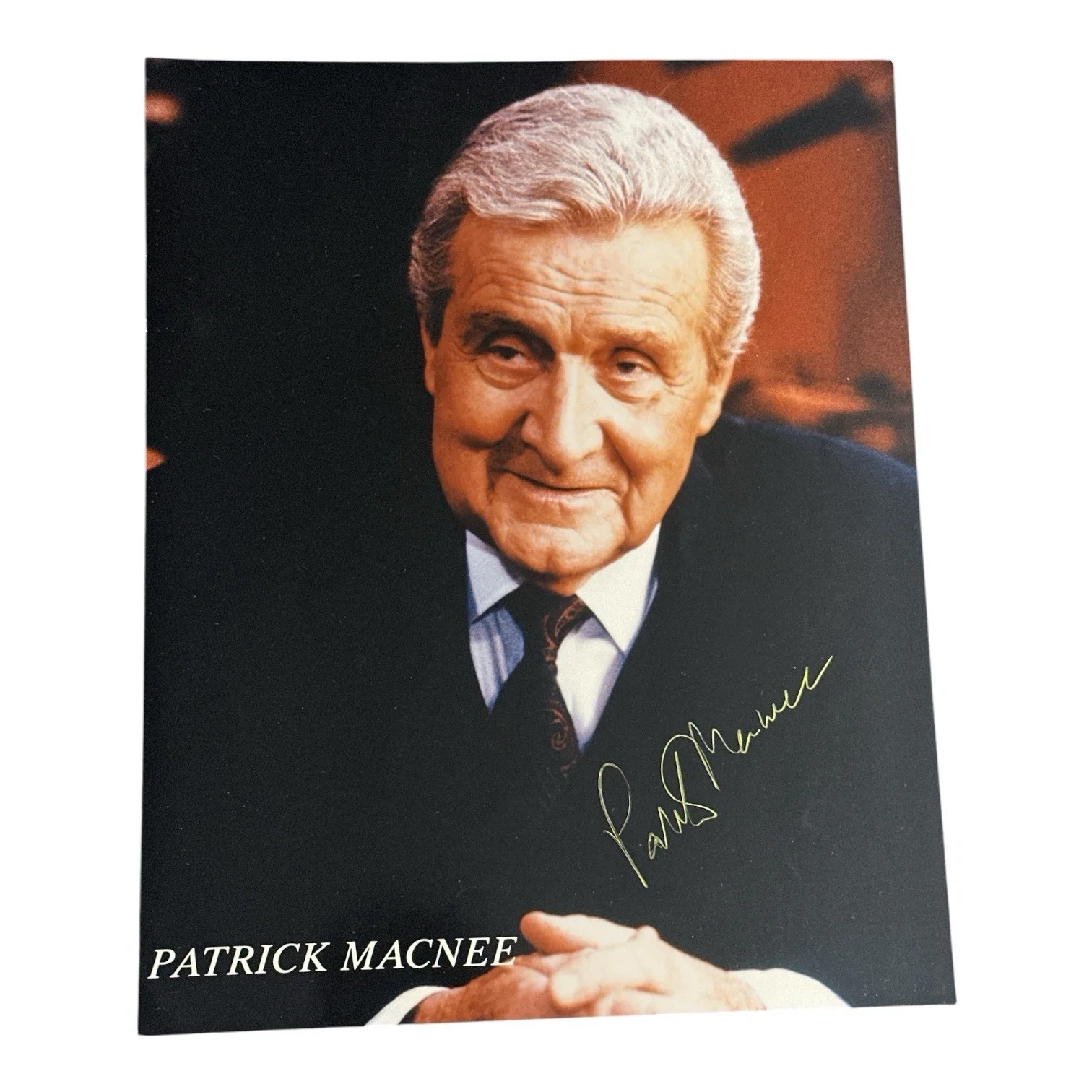 Patrick Macnee — Patrick Macnee Signed Autographed 8x10 Photo! The Avengers John Steed Actor!