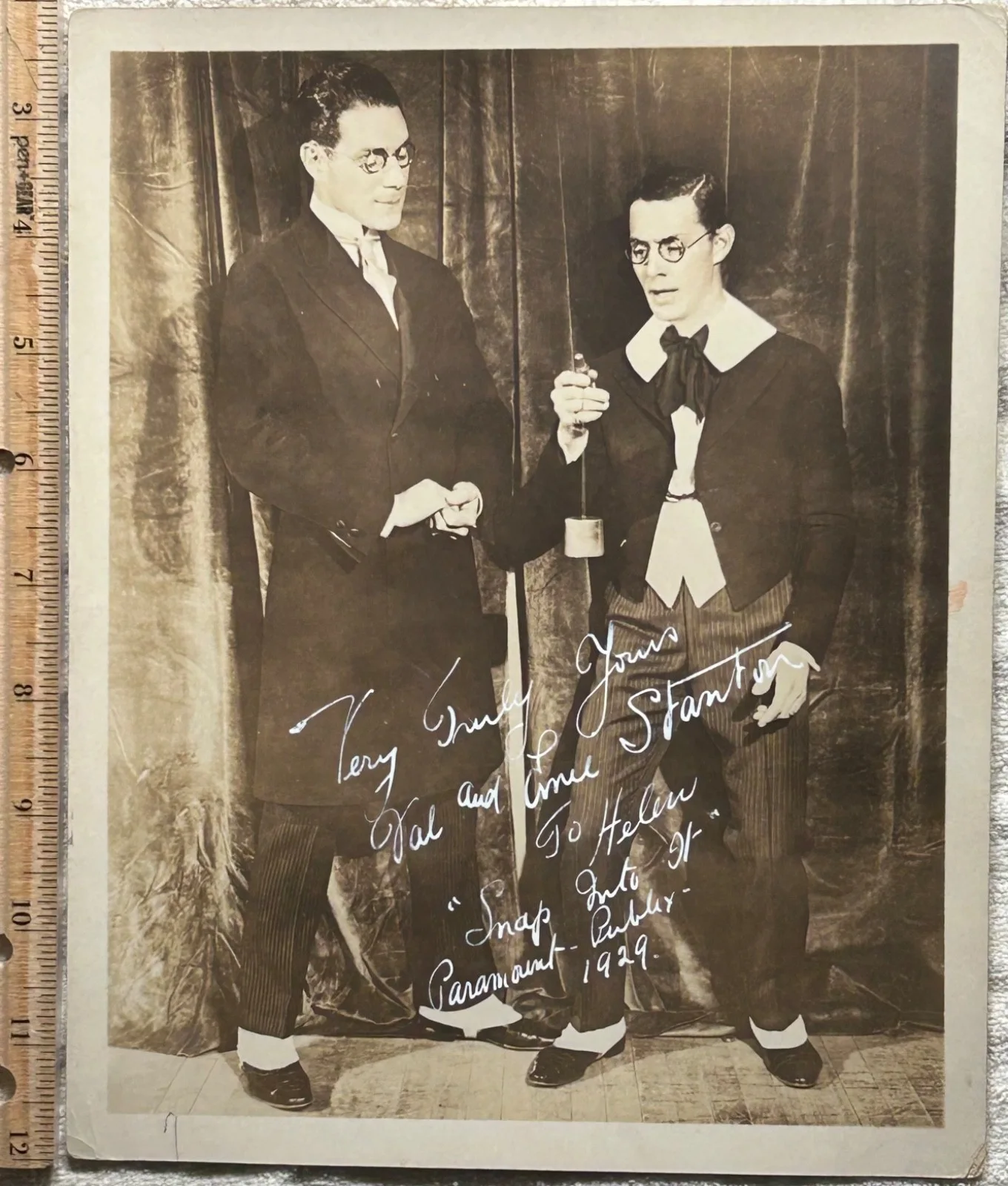 VAL+ERNIE STANTON—SIGNED PHOTO—MLB+Stage+Film—Disney•Hitchcock•WolfMan•Frankenst, изображение 3