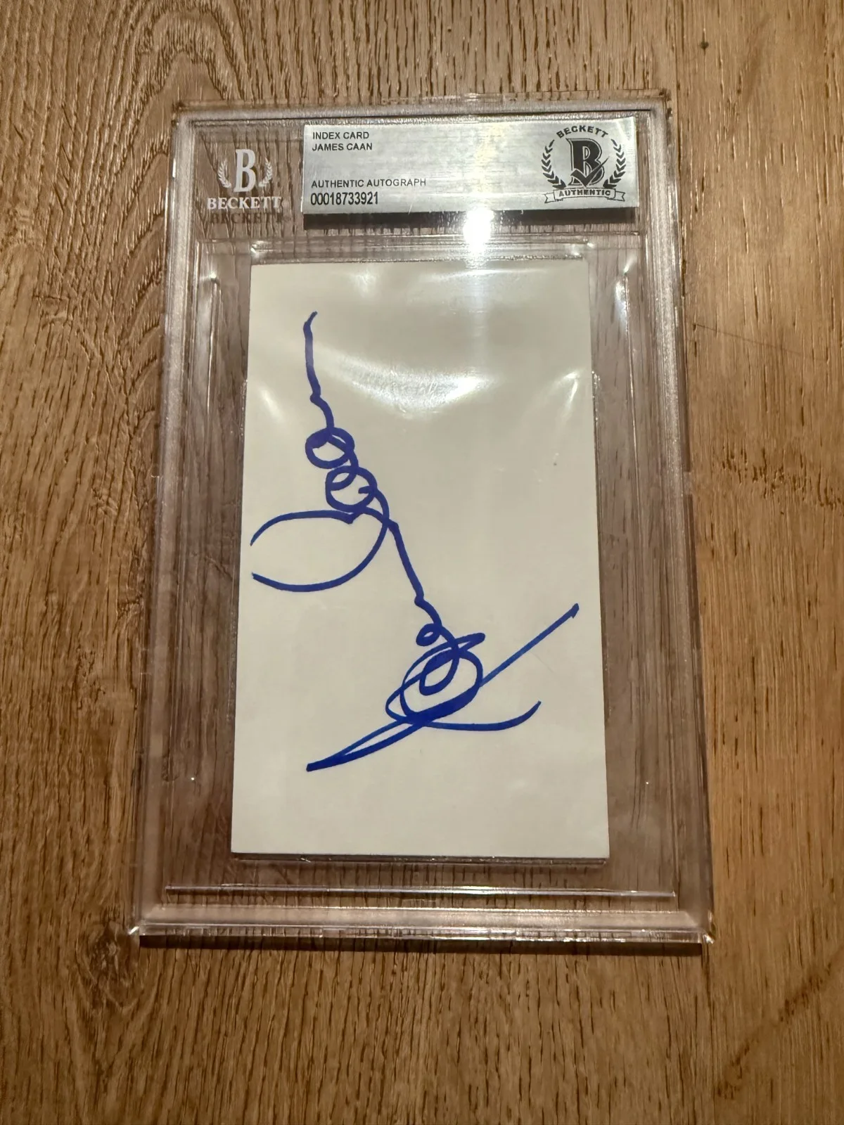 James Caan — James Caan Godfather Signed 3x5 Index Card Slabbed Encapsulated (Beckett)