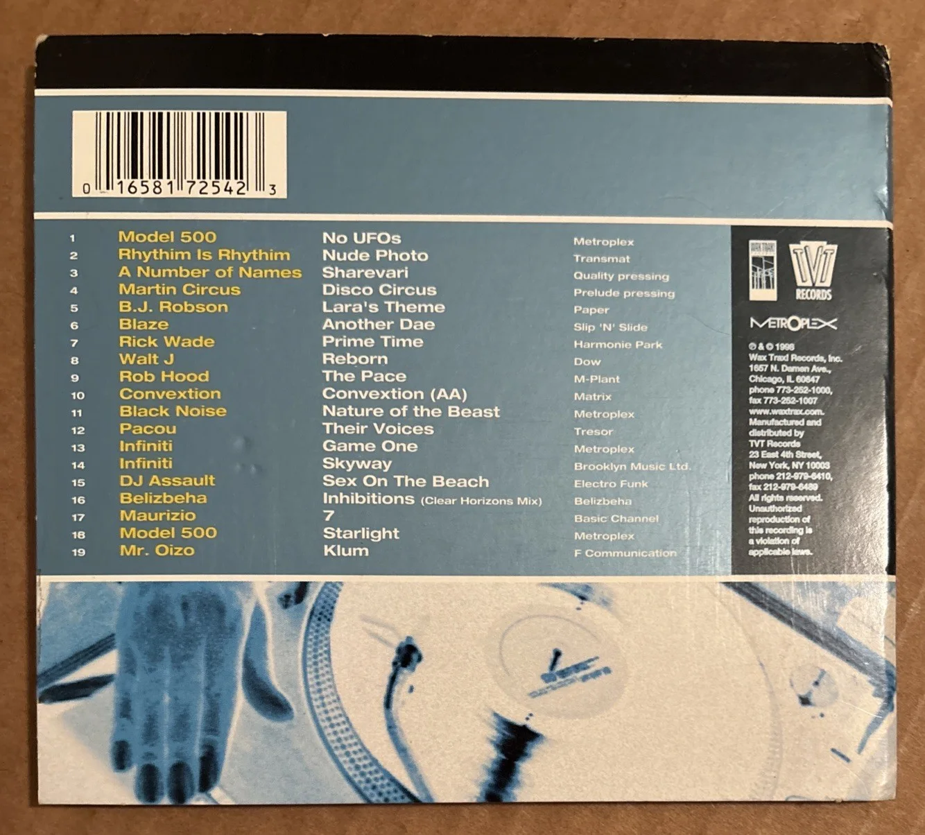 1998 Juan Atkins Signed CD Wax Trax Master Mix Vol 1 Model 500 Autographed, изображение 4