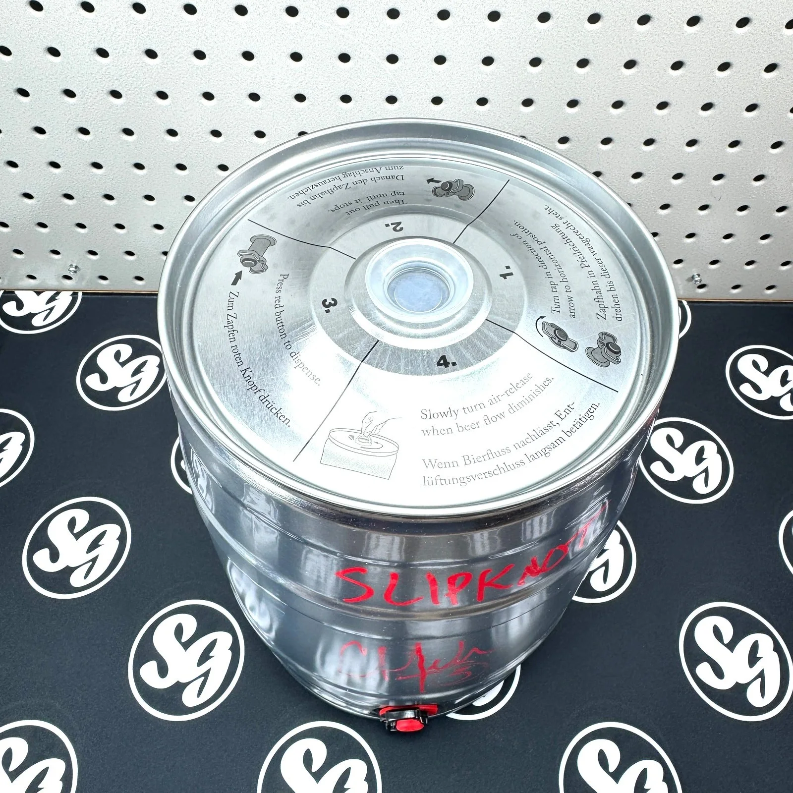 CHRIS FEHN Signed Mini Keg Inscribed "SLIPKNOT" JSA Certified Authentic Auto, image 2