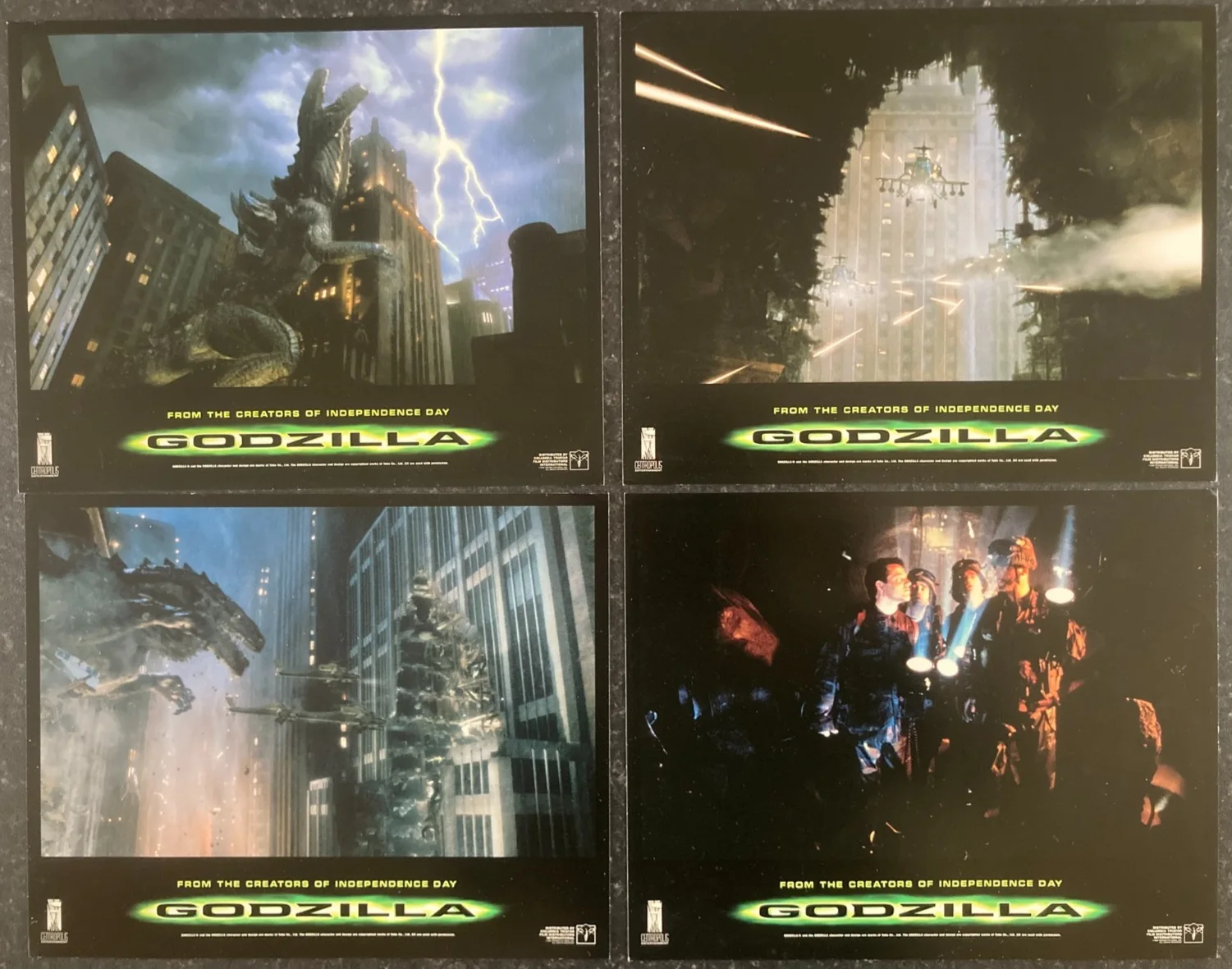 GODZILLA 1998 Original Movie Lobby Card Set 10x8 UK Fantasy Monster 90s Rare, изображение 3