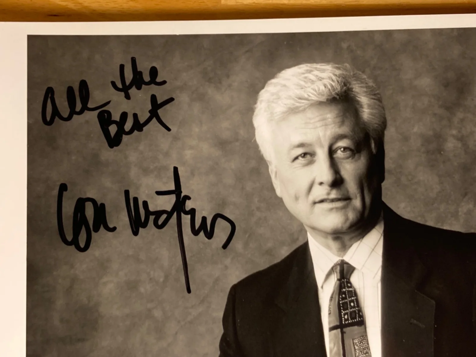 Hand SIGNED Lou Waters 8x10 Original CNN Press Photo (1993) TV News Anchor, изображение 3
