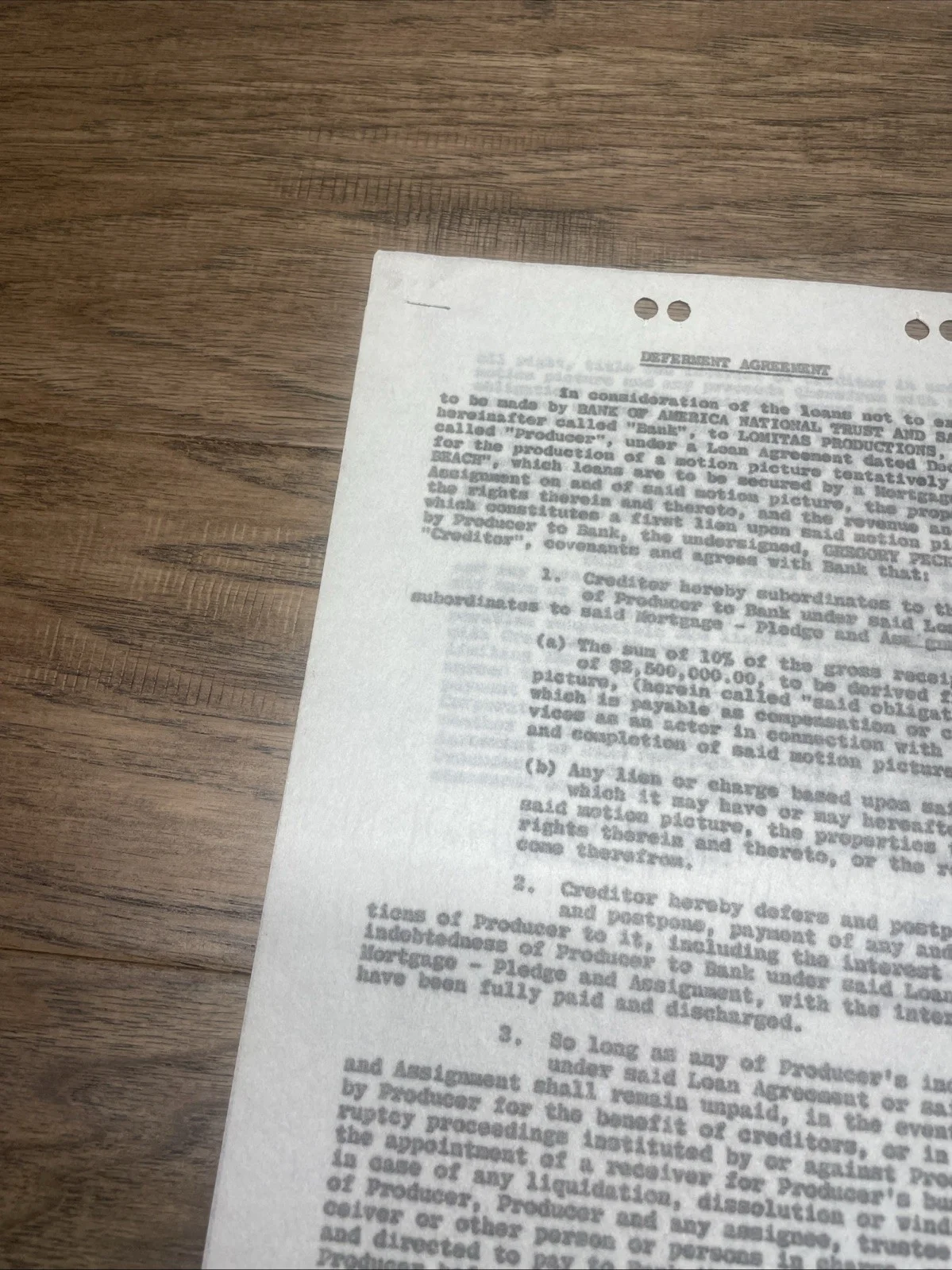Gregory Peck — Gregory Peck Signed Movie Contract Agreement - On The Beach - Hollywood Actor KG, изображение 5