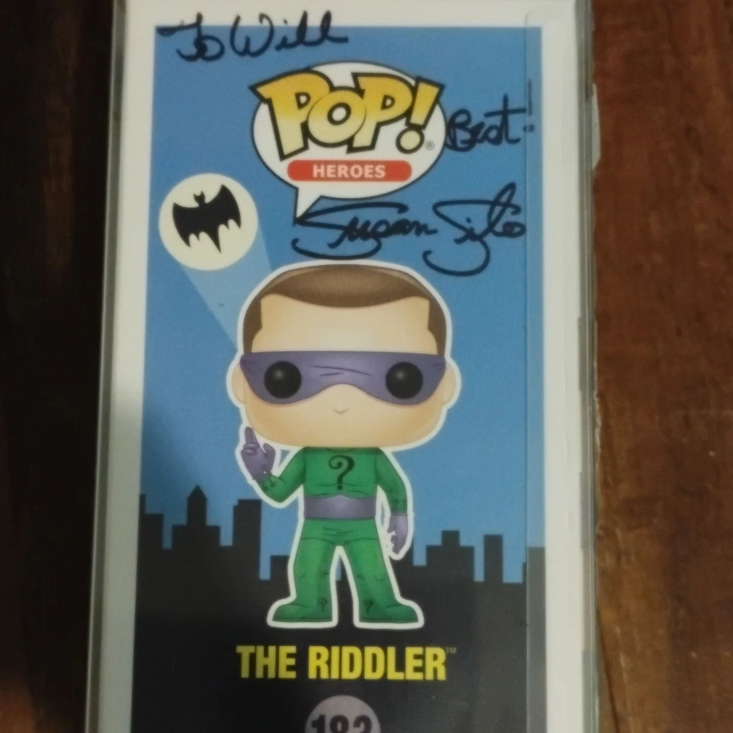Susan Silo — Funko Pop! The Riddler #183 Batman TV Signed Susan Silo JSA Authenticated, image 2