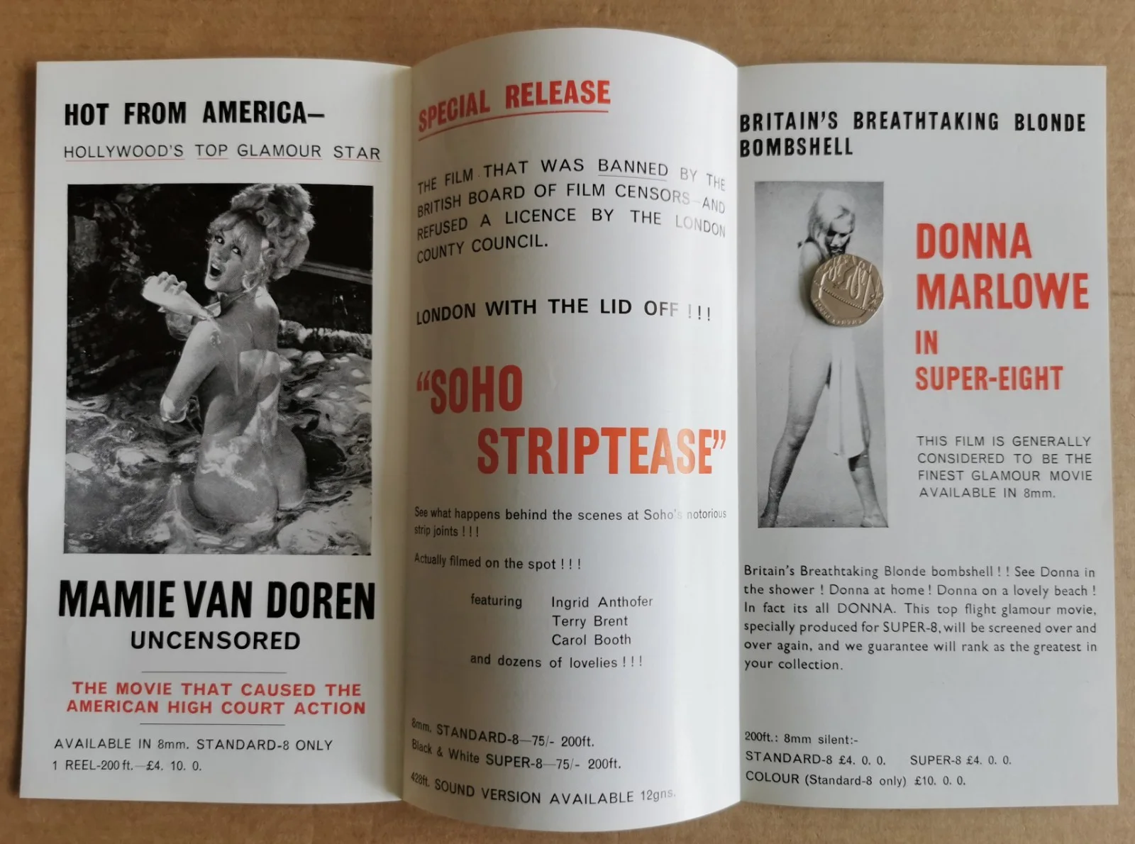 Heritage Films 8mm Catalogue + Glamour Supplement + Flyer (1960s) Rare!, изображение 5