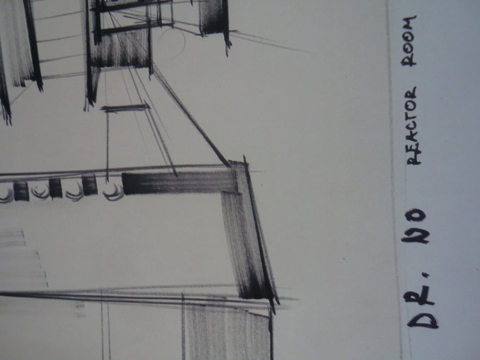 14x11 framed mounted 007 james bond dr no reactor room artist sketch story, изображение 2