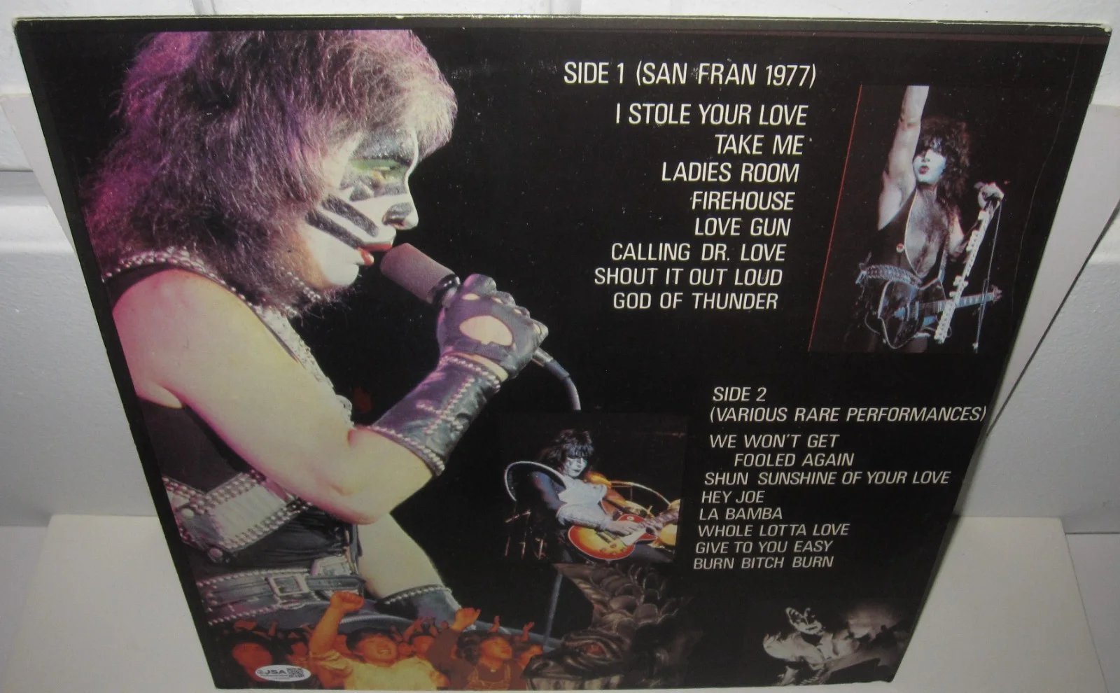 GENE SIMMONS SIGNED KISS SIMMONS METEOR ALBUM VINYL LIVE ROCK AUTOGRAPH JSA COA, изображение 4