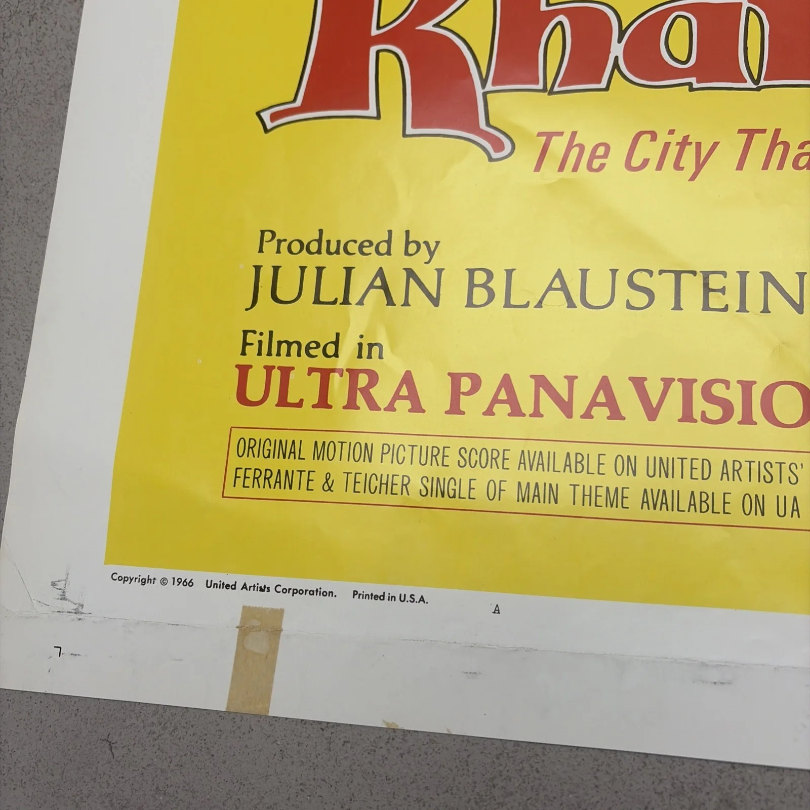Khartoum Original US One Sheet Movie Poster Charlton Heston Laurence Olivier '66, изображение 3