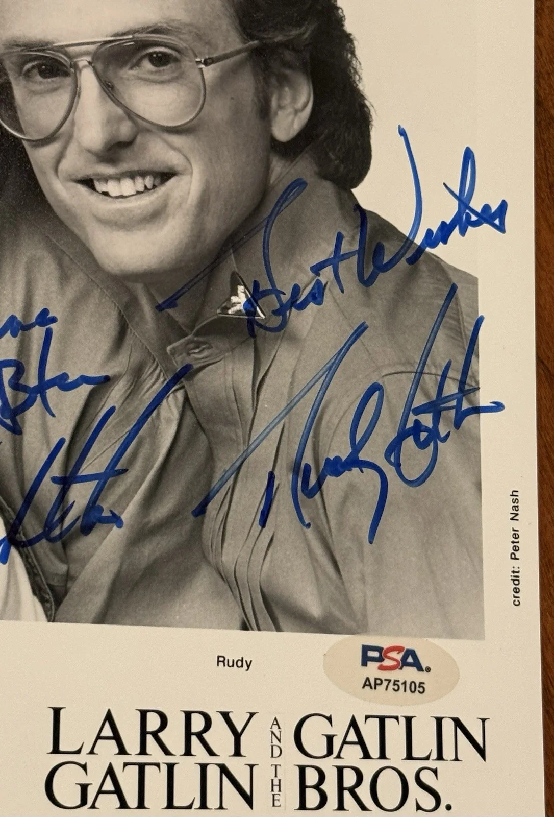 Larry Gatlin and the Gatlin Brothers Signed Promo Photograph PSA Authentic Auto, изображение 5