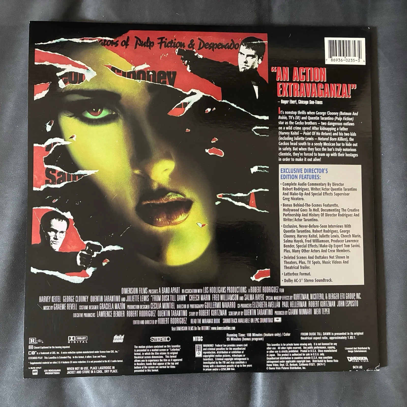 Tom Savini — SIGNED From Dusk Till Dawn 2-disc Letterbox Director's Cut Laserdisc AUTOGRAPHED, image 4