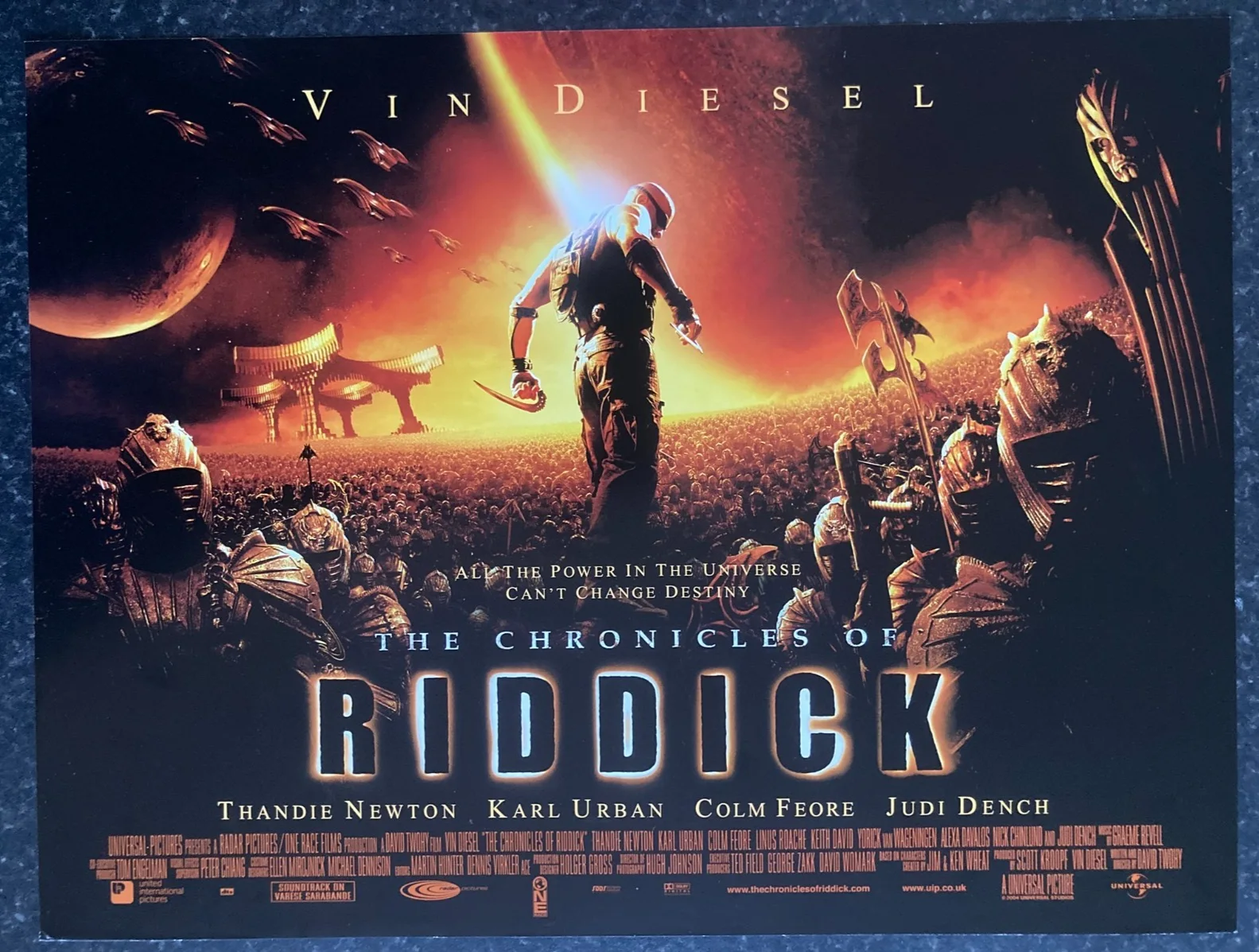 THE CHRONICLES OF RIDDICK 2004 Original UK Cinema MINI Quad Movie POSTER 16x12in, изображение 2
