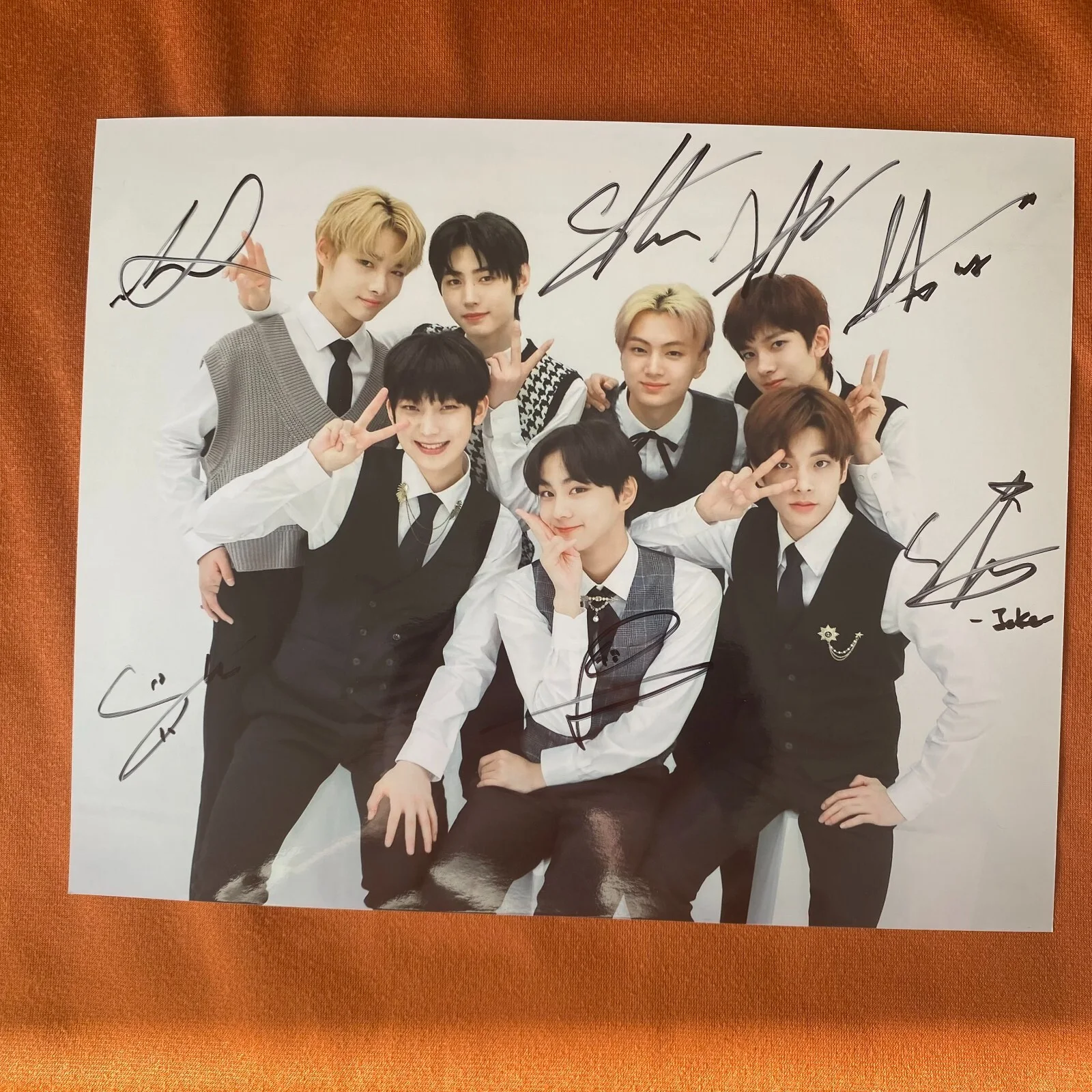 ENHYPEN GROUP Photo Poster 8*10 Autographs SIGNED K-POP FRAMED 2024C, изображение 3