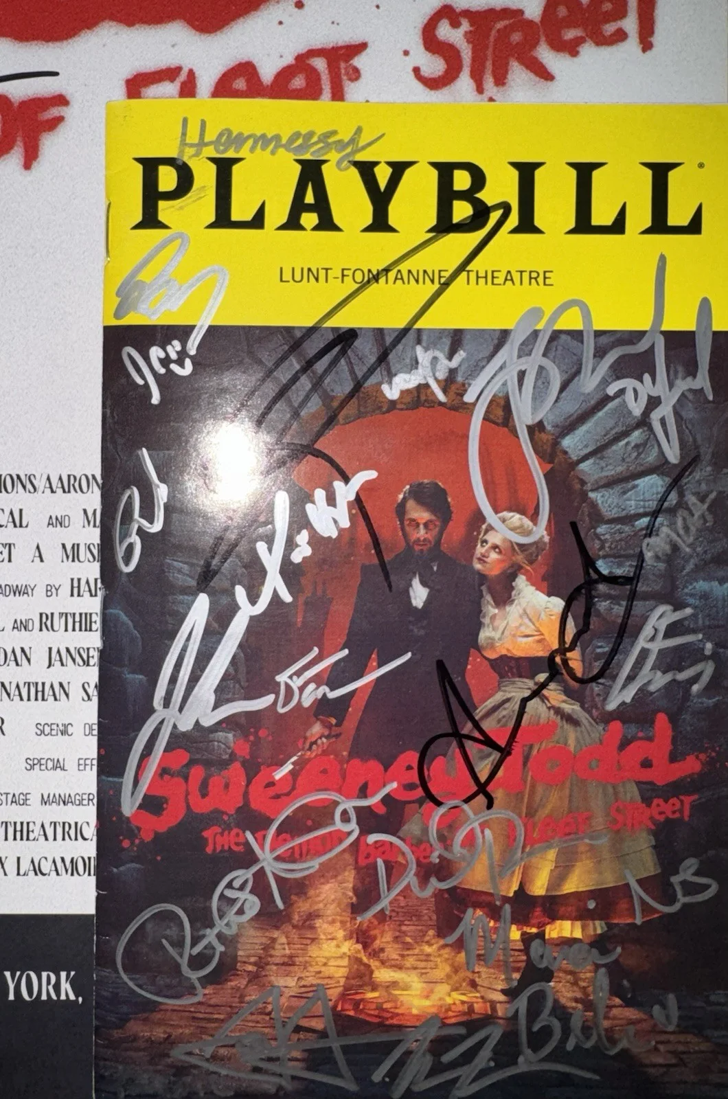 SWEENEY TODD Cast Signed 2023 Revival Windowcard and Playbill Sondheim, изображение 3