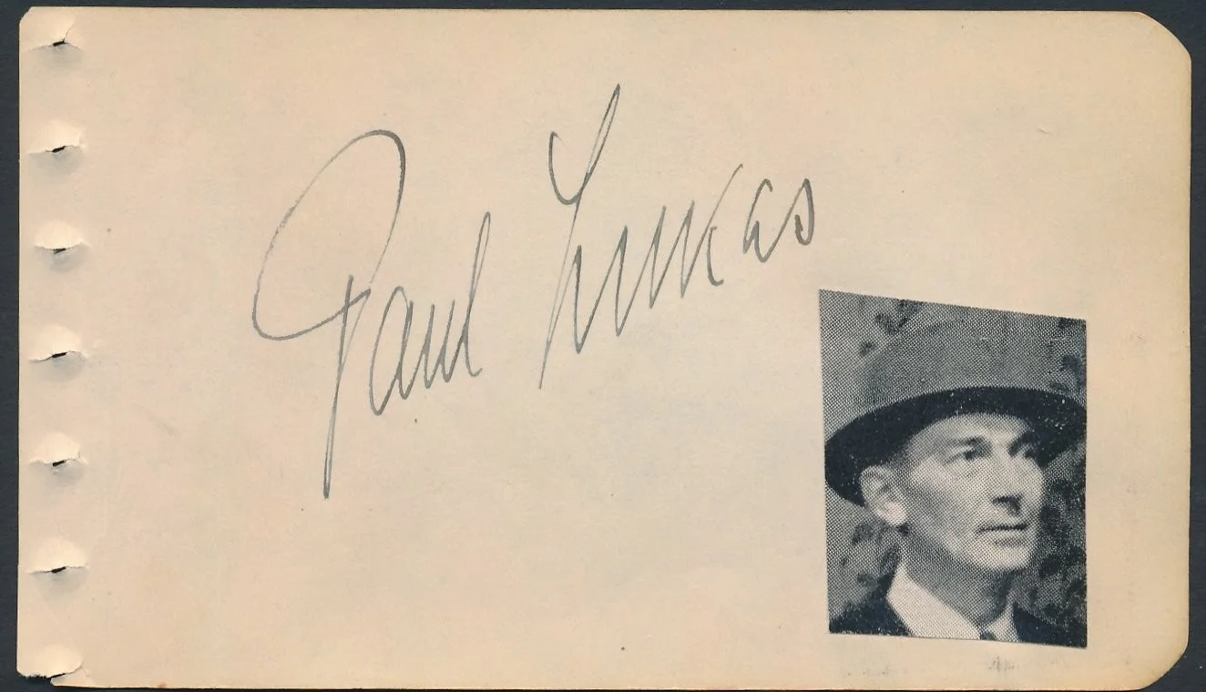 Paul Lukas - 1940's Signed Album Page w/ Orig. Vintage MGM Portrait Photo, изображение 2