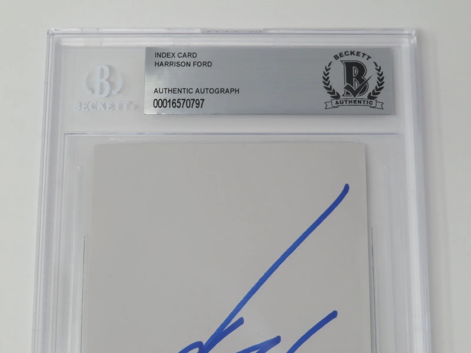 Harrison Ford STAR WARS Signed Autograph Auto 4x6 Index Card Beckett BAS JSA, image 4