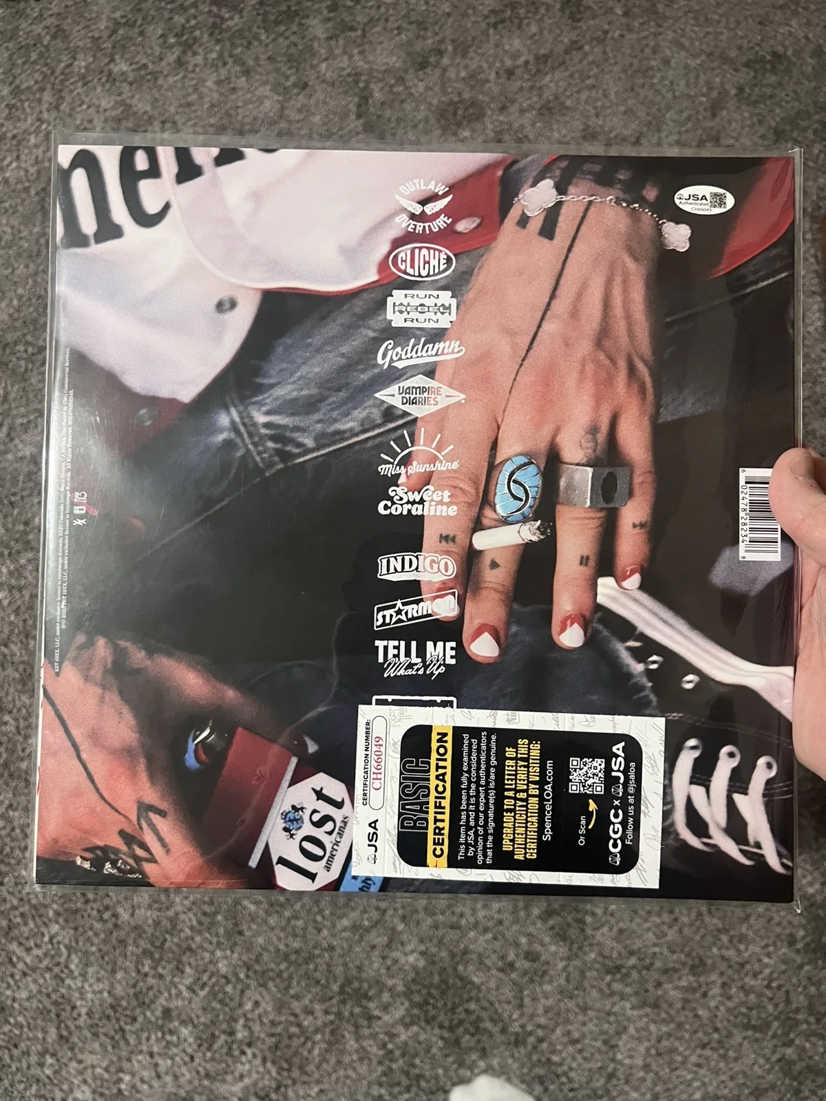 Machine Gun Kelly MGK Signed Autograph Lost Americana Clear Record Vinyl JSA COA, image 3