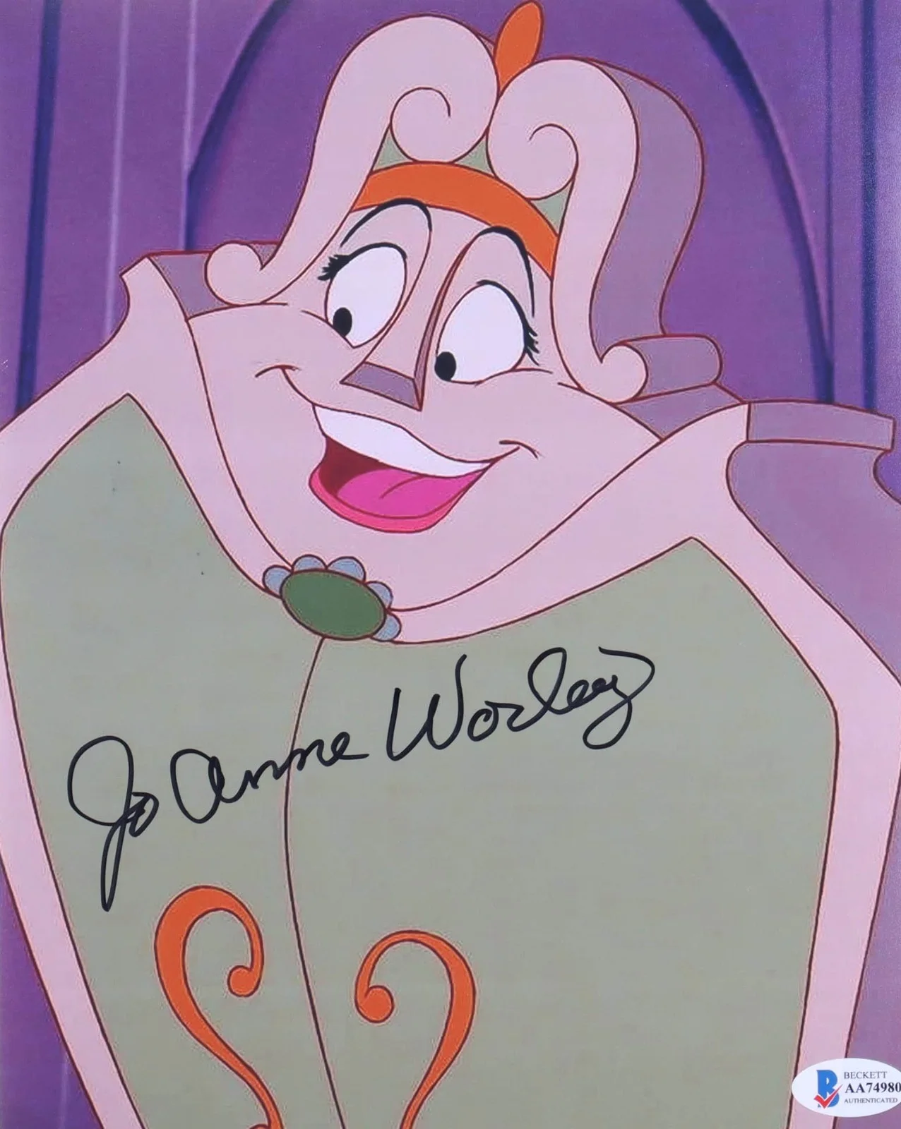 Jo Anne Worley — Jo Anne Worley Signed "Beauty and the Beast" 8x10 Photo (Beckett)
