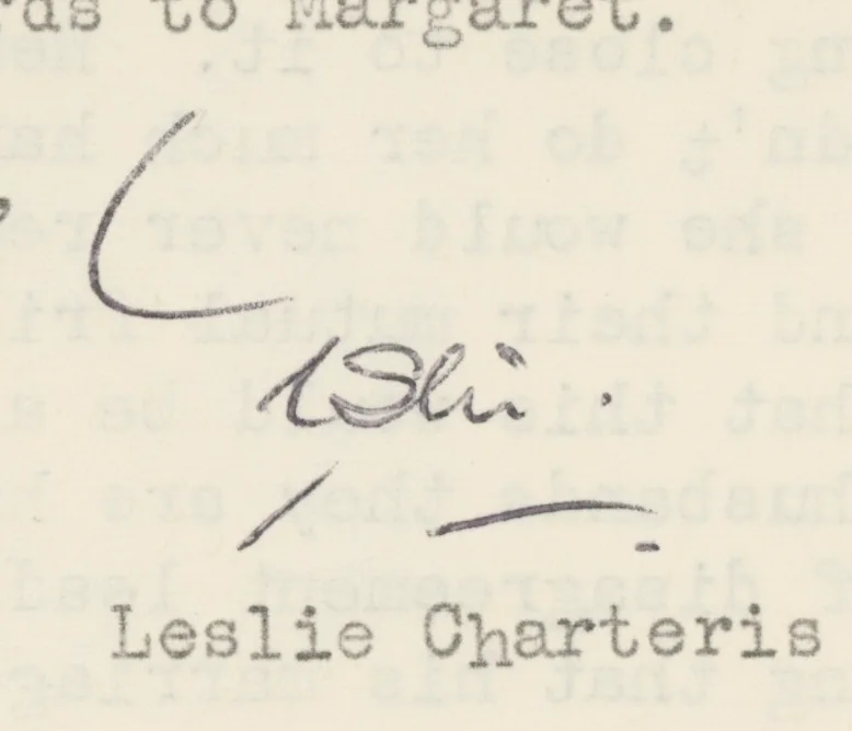 Leslie Charteris The Saint Autographed Signed Personal Letter AMCo COA 24736, изображение 2