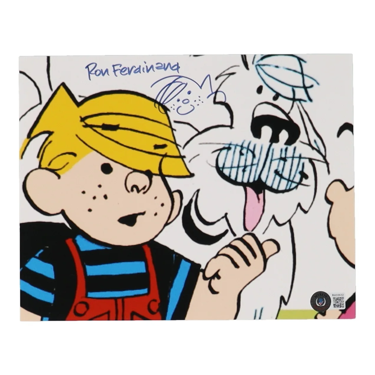 Ron Ferdinand — Ron Ferdinand Signed "Dennis the Menace" 8x10 Photo with Sketch (Beckett)