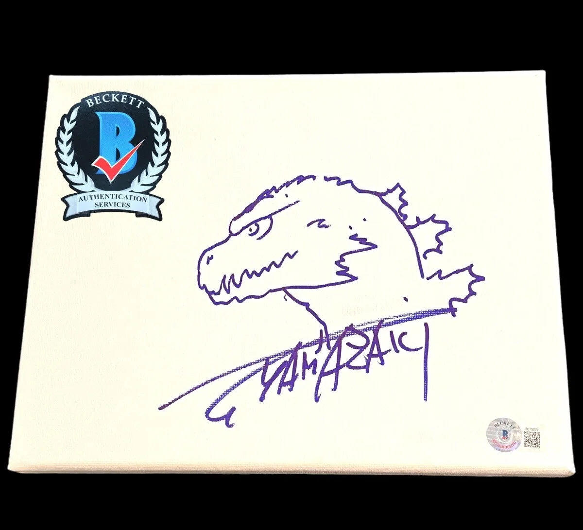 Takashi Yamazaki — TAKASHI YAMAZAKI SIGNED GODZILLA MINUS ONE 8X10 CANVAS SKETCH BECKETT BL75577