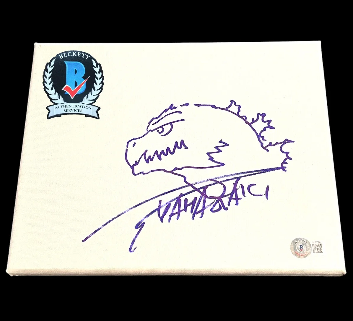 Takashi Yamazaki — TAKASHI YAMAZAKI SIGNED GODZILLA MINUS ONE 8X10 CANVAS SKETCH BECKETT BL75576