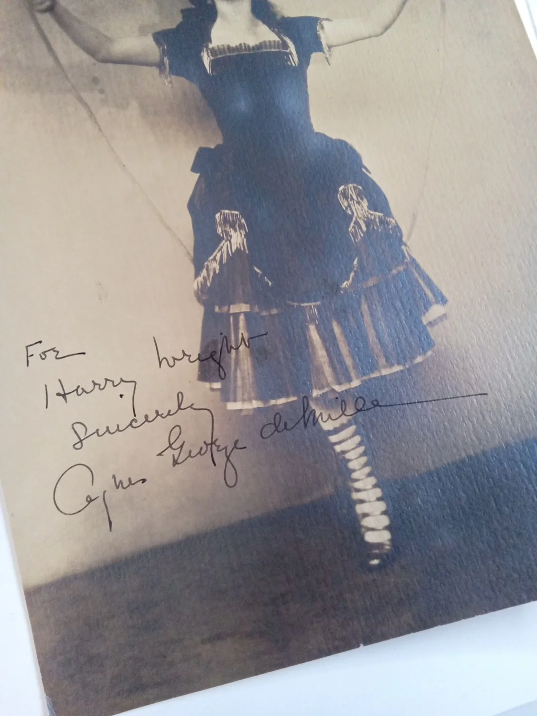 Agnes De Mille Signed 7.25x9.5 Photo Soichi Sunami Dance Photographer JSA, изображение 3