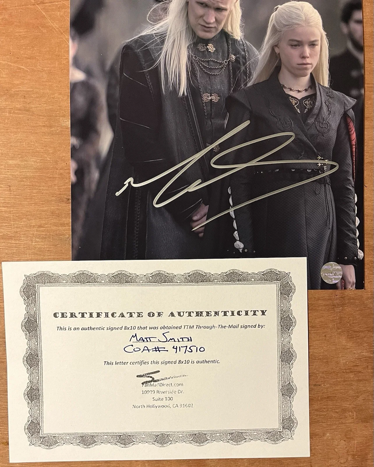 Matt Smith Signed Autographed 8x10 House Of The Dragon Photo With COA, изображение 2