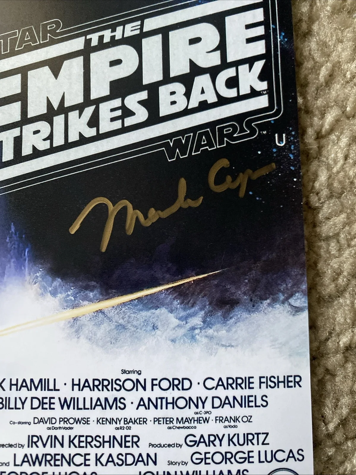 Mark Capri Star Wars The Empire Strikes Back Signed 8x10 Photo Beckett BAS, изображение 2
