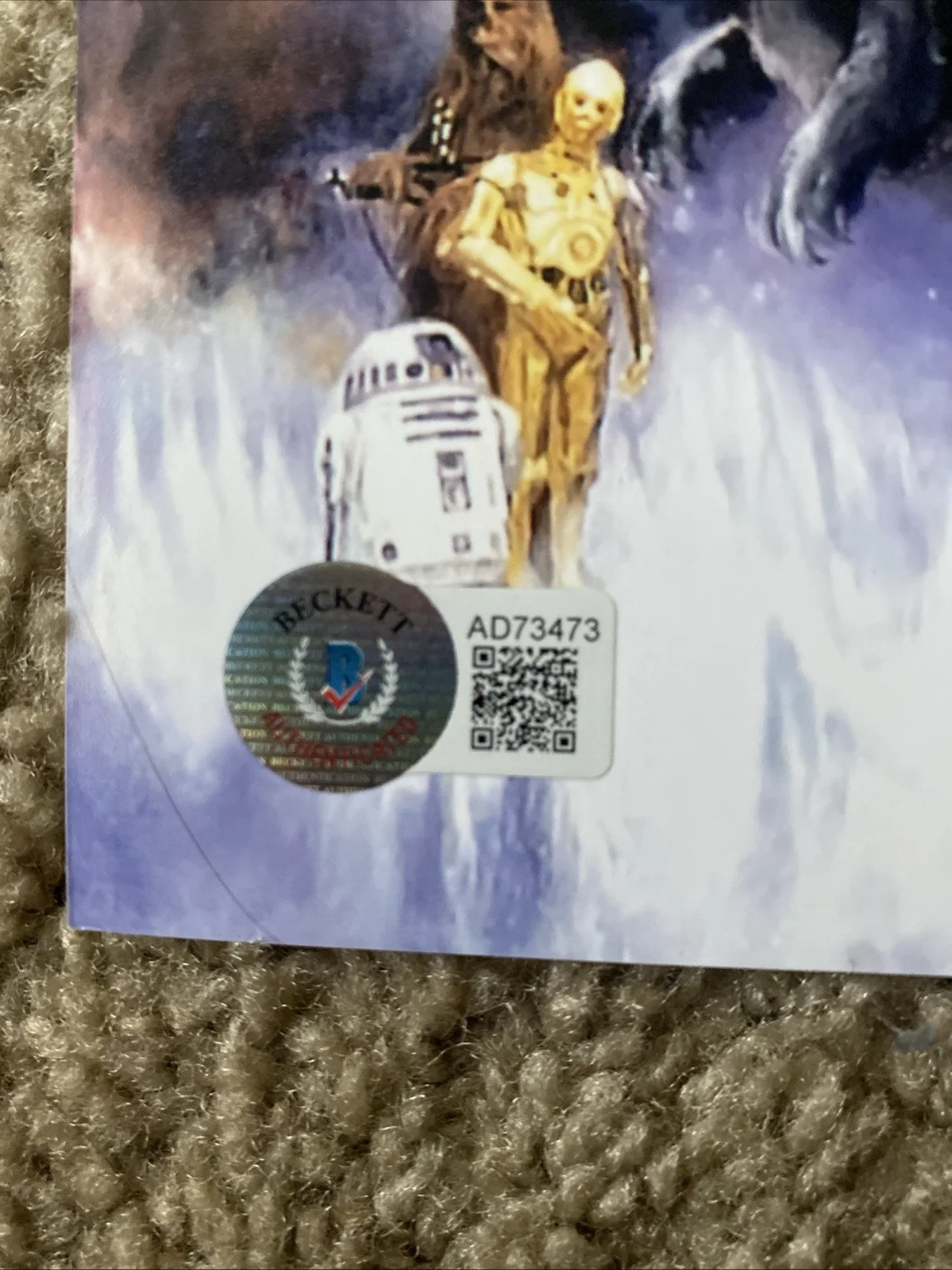 Mark Capri Star Wars The Empire Strikes Back Signed 8x10 Photo Beckett BAS, изображение 3