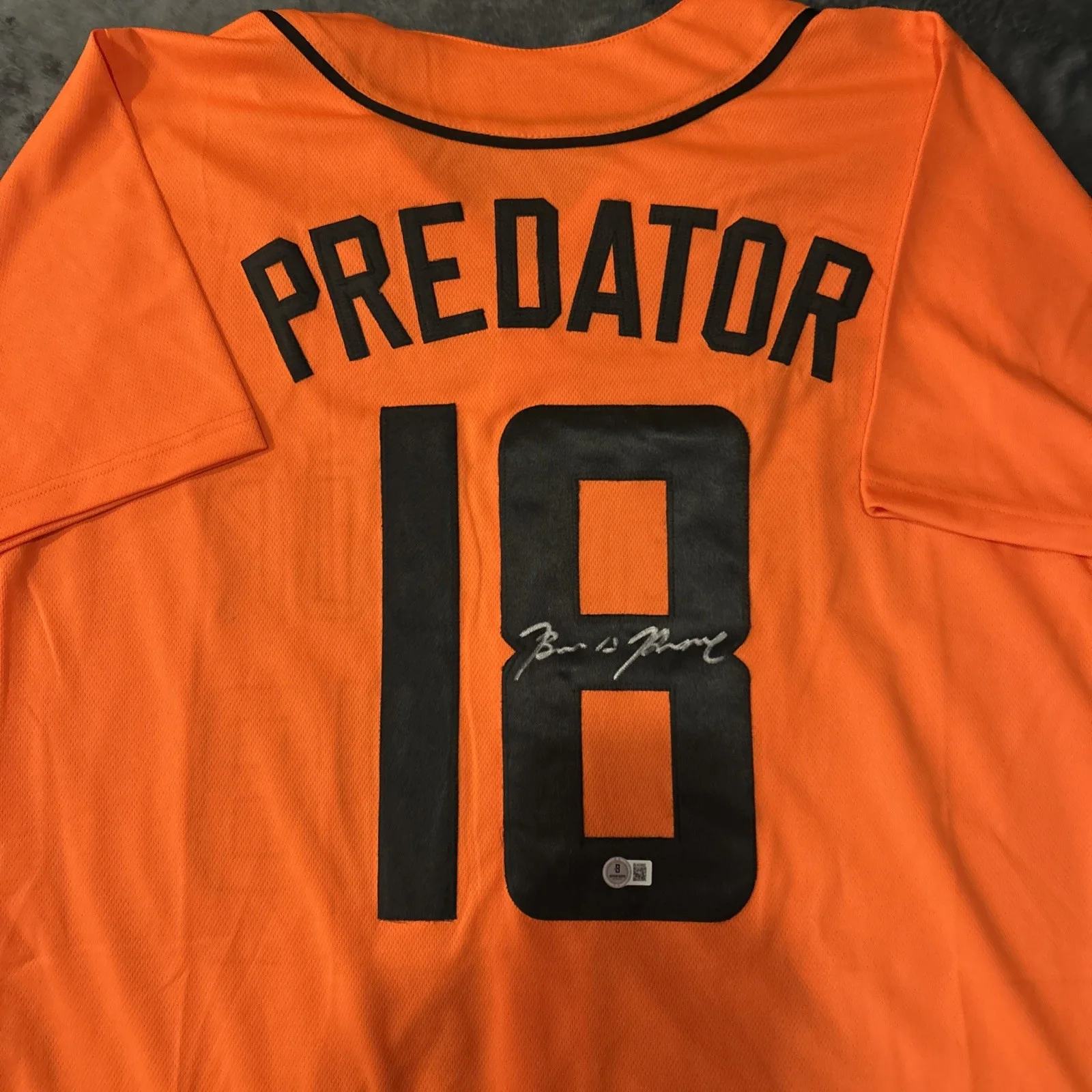 Brian Prince Jr — Brian Prince Jr Signed The Predator Custom Baseball Jersey Beckett COA, image 2