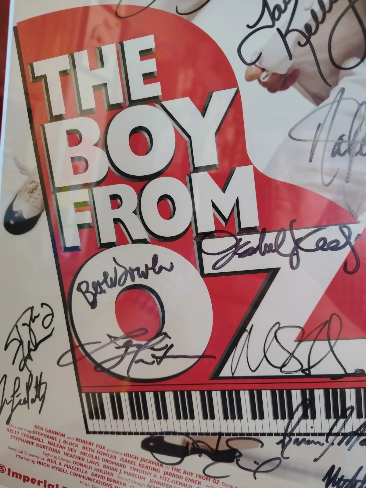 Mitchel David Federan, Michael Mulheren, Isabel Keating, Matthew — The Boy From Oz Original Broadway Poster Signed by Cast Multiple Autographs, image 3