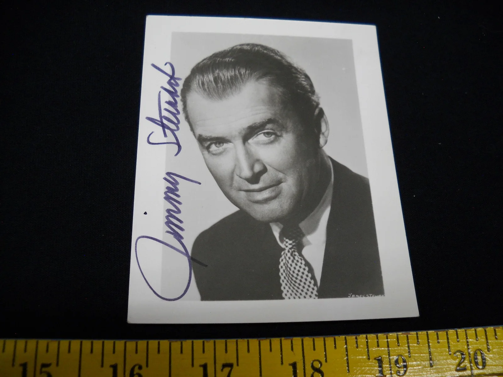 Jimmy Stewart — 3.5x4.5 Matte Publicity Photo Signed Autographed Jimmy Stewart Wonderful Life