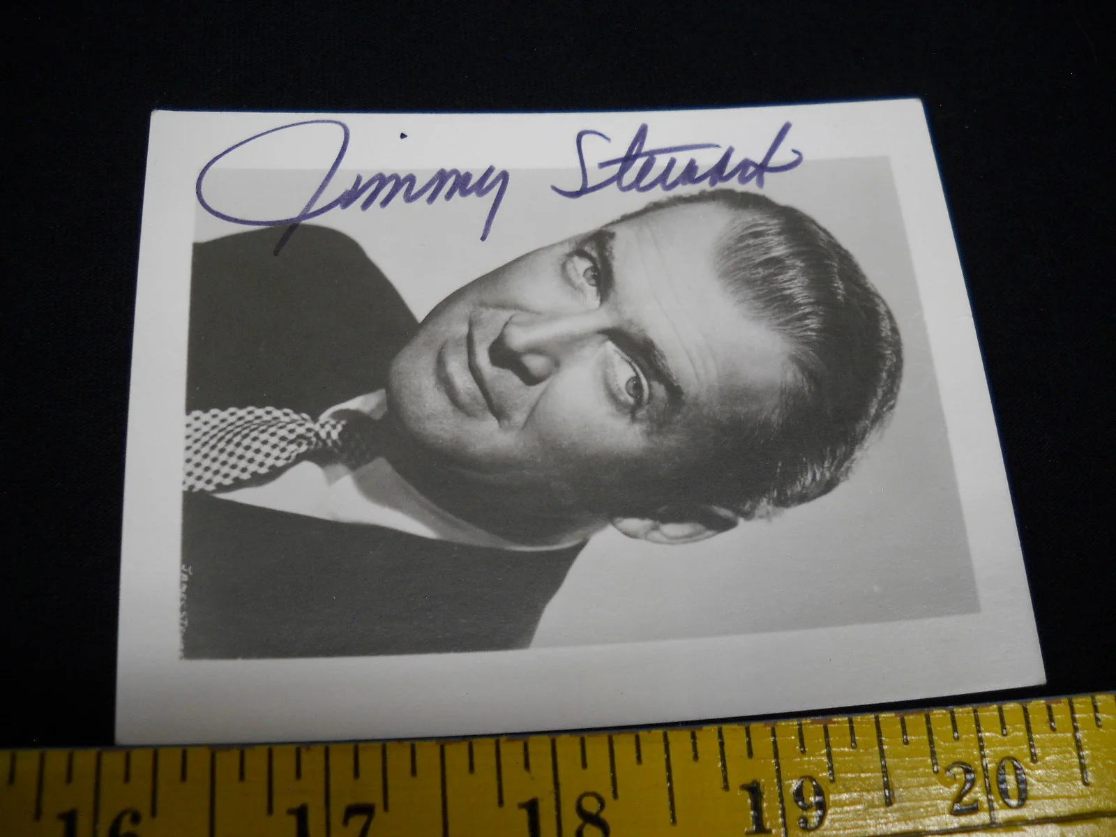 Jimmy Stewart — 3.5x4.5 Matte Publicity Photo Signed Autographed Jimmy Stewart Wonderful Life, изображение 2