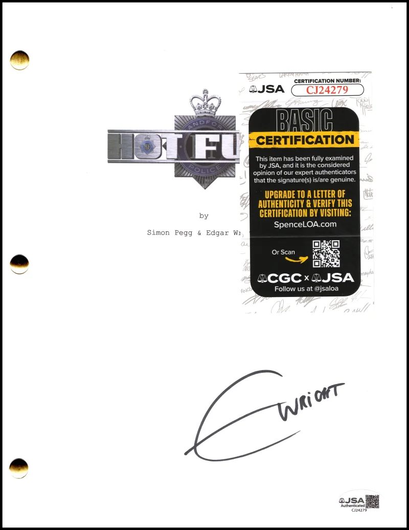 Edgar Wright — Edgar Wright Signed Autograph Hot Fuzz Full Movie Script Screenplay w/ JSA COA, image 2